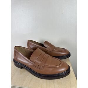 Madewell Womens Penny Loafers Vernon Shoes Tan 7.5 Leather Preppy Classic Chic